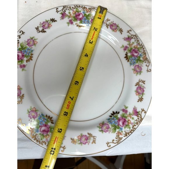 Vtg Maruichi China Dinner Plates Four 10" Replacements Rose Pattern Discontinued - Picture 4 of 5